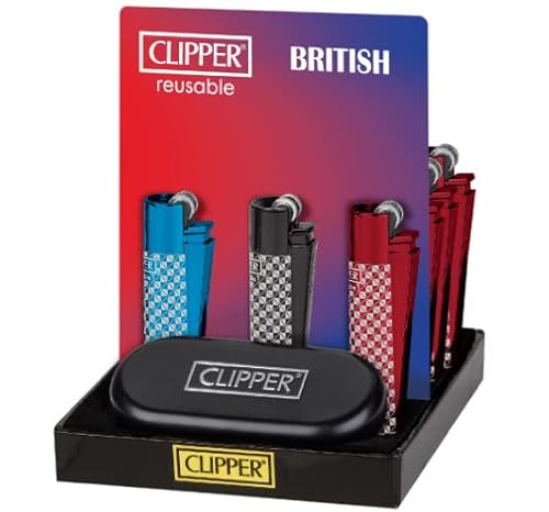 Weedness 1 x Clipper Feuerzeug Spezial Edition British Laser - Limited Clipper Gas Feuerzeug Bong Feuerzeug Pfeifen Feuerzeug Einweg Pfeife von Weedness