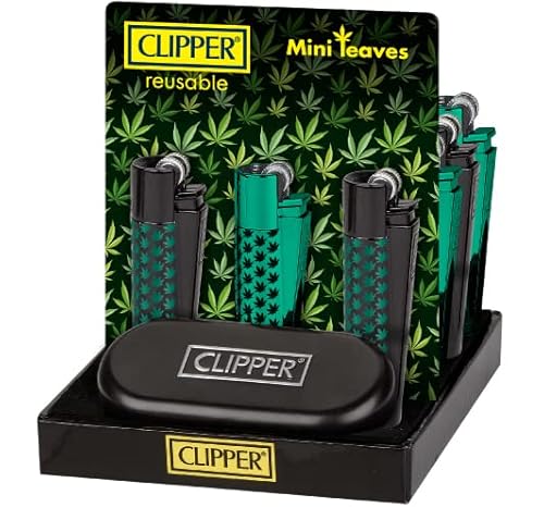 Weedness 1 x Clipper Feuerzeug Spezial Edition Mini Leaves - Limited Clipper Gas Feuerzeug Bong Feuerzeug Pfeifen Feuerzeug Einweg Pfeife von Weedness