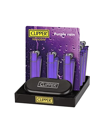 Weedness 1 x Clipper Feuerzeug Spezial Edition Purple Rain - Limited Clipper Gas Feuerzeug Bong Feuerzeug Pfeifen Feuerzeug Einweg Pfeife von Weedness