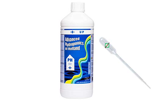 Weedness Advanced Hydroponics pH-wert + Plus 1 Liter - ph-senker Heber Dünger Pflanzen Grow Anbau Indoor Down Granulat Tomaten Rasen Orchideen von Weedness