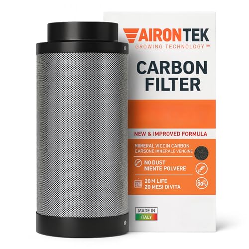 Weedness Airontek Aktivkohlefilter Grow 240 m³/h 100 mm 20 cm - Anti Geruch Belüftung Geruchsfilter Abluftfilter Anbau Indoor Outdoor von Weedness