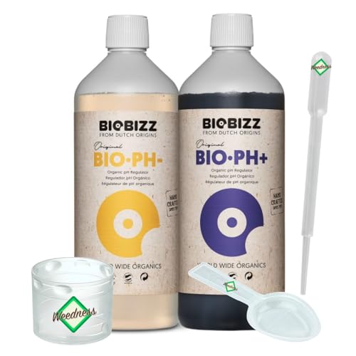 Weedness BioBizz pH+ Plus 250 ml + pH- Minus 250 ml Flüssig - ph-senker Heber Dünger Pflanzen Grow Anbau Indoor Down Granulat Tomaten Rasen Orchideen von Weedness