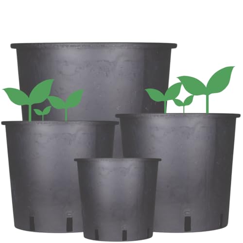 Weedness Blumentopf Rund Kunststoff 40 Liter 42 x 32 cm Schwarz für Innen & Außen - Pflanzkübel Groß Pflanzen-Topf Pflanzgefäß Anzuchttopf Blumenkübel Balkon Garten Hoch XXL von Weedness