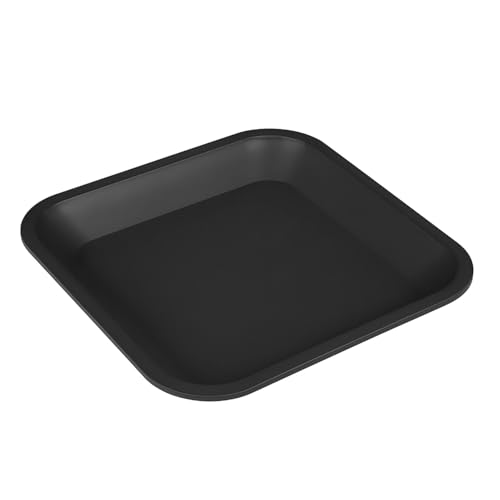Weedness Blumentopf Untersetzer 21 x 21 x 3 cm Eckig Schwarz Kunststoff - Quadratisch Blumentöpfe Plastik Pflanzentopf Pflanzgefäß Pflanzkübel Anzuchttopf Blumenkübel Topf Garten Balkon von Weedness