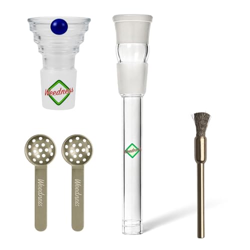 Weedness Bong Glas Chillum Diffuser 18,8 mm Schliff 14 cm 4-teiliges Set - Shillum Zubehör Kopf Adapter Aufsatz Steckchillum Kupplung Weedness Bong Glas Chillum Diffuser 18,8 mm Schliff 14 cm 4-teiliges Set - Shillum Zubehör Kopf Adapter Aufsatz Steckchillum Kupplung von Weedness
