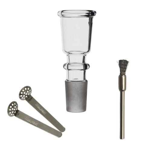 Weedness Bong Glas Kopf 14,5 mm Schliff Zylindi 3-teiliges Set - Köpfchen Chillum Steckkopf Aufsatz Zubehör Adapter von Weedness
