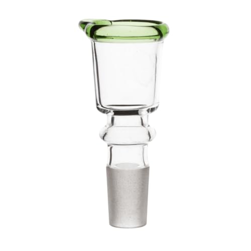 Weedness Bong-Glas-Kopf 14,5 mm Schliff mit Grünem Rand Zylinder - Köpfchen Chillum Steckkopf Bong Aufsatz Zubehör Adapter von Weedness