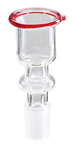 Weedness Bong-Glas-Kopf 14,5 mm Schliff mit Rotem Rand Zylinder - Köpfchen Chillum Steckkopf Bong Aufsatz Zubehör Adapter von Weedness