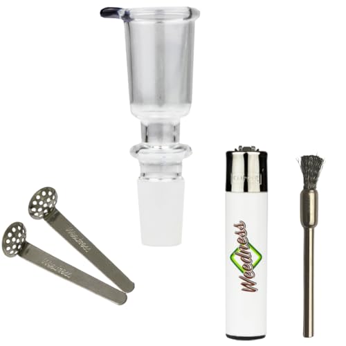 Weedness Bong Glas Kopf 18,8 mm Schliff Bigboody 4-teiliges Set - Köpfchen Chillum Steckkopf Aufsatz Zubehör Adapter von Weedness