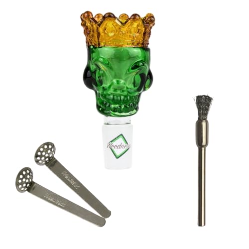 Weedness Bong-Glas-Kopf 18,8 mm Schliff Kopf mit Krone 3-teiliges Set - Steckkopf Chillum Adapter Zubehör Köpfchen Head Aufsatz Bowl von Weedness