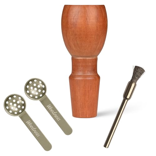 Weedness Bong-Holz-Kopf 18,8 mm Braun 3-teiliges Set - Schraubkopf Steckkopf Adapter Zubehör Acryl Plastik Chillum Shillum Köpfchen von Weedness