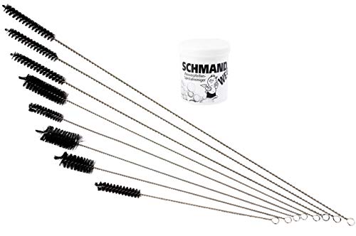 Weedness Bong-Reiniger-Set mit 8 Premium Pfeifenbürsten - Pfeifenreiniger Shisha Reinigungsset Wasserpfeifen Pfeifenputzer Reinigungsbürsten Schmand Weg von Weedness