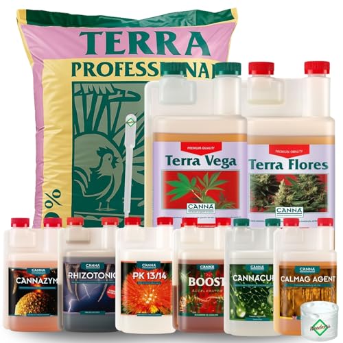Weedness Canna Terra Professionell 50 Liter + Dünger Big All - Blumenerde Grow Balkon-Pflanzen Pflanzerde Gartenerde Tomatenerde von Weedness