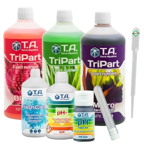 Weedness GHE Dünger Tripak Flora Starter Set Professionell 6-teilig – Grow Tomaten Naturdünger NPK Orchideen Palmen Bio Gemüse Bonsai Organischer von Weedness