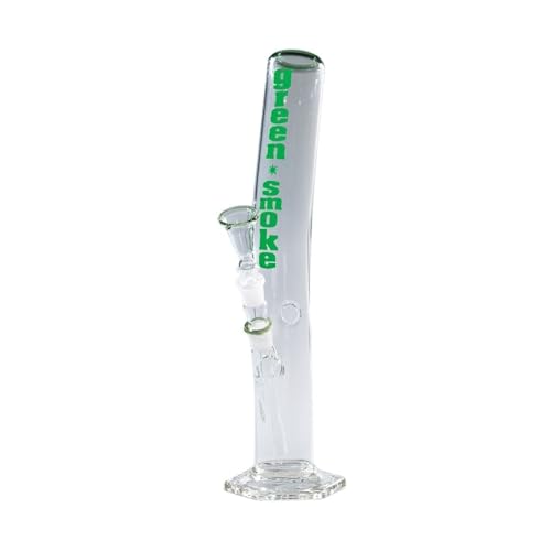 Weedness Glas Bong 18,8 mm Schliff Ø 55mm - 40 cm hoch Grün - Schräge Bong Komplett Set Groß von Weedness