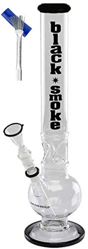 Weedness Glas-Bong 18,8 mm Schliff Ø 50 mm 44 cm hoch Black Smoke - Eisbong Icebong Bongzubehör Set Percolator Glasbong von Weedness