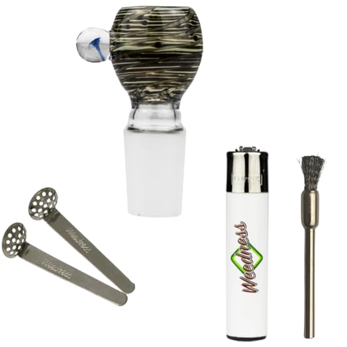 Weedness Glas-Bong-Kopf Heavy Bunt 18,8 mm Schliff 4-teiliges Set - Steckkopf Bong Kopf Adapter Zubehör Chillum von Weedness