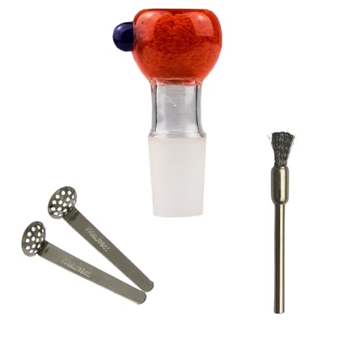 Weedness Glas-Bong-Kopf Heavy Rot 18,8 mm Schliff 3-teiliges Set - Steckkopf Bong Kopf Adapter Zubehör Chillum von Weedness