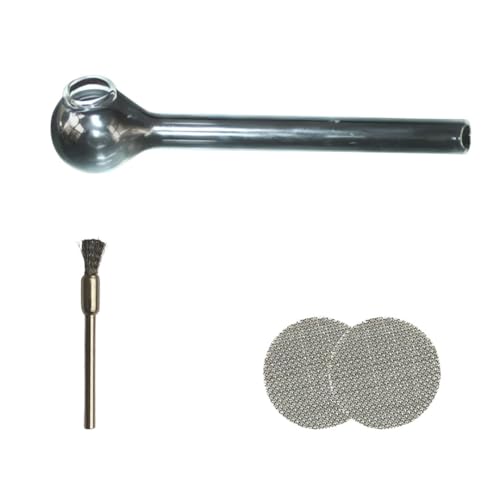 Weedness Glas-Öl-Pfeife Straight 13 cm 3-Teiliges Set - Tabakpfeife Kawumm Smoking Pipe Dabber Oil Dabbing Dab von Weedness