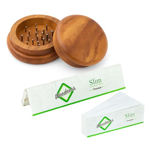Weedness Holz Grinder Ø 50 mm aus Ebenholz handgefertigt 3-teiliges Set - Cruncher Crusher Wood Mini klein Crunsher Zubehör Kräutermühle Gewürzmühle Weedness Holz Grinder Ø 50 mm aus Ebenholz handgefertigt 3-teiliges Set - Cruncher Crusher Wood Mini klein Crunsher Zubehör Kräutermühle Gewürzmühle von Weedness