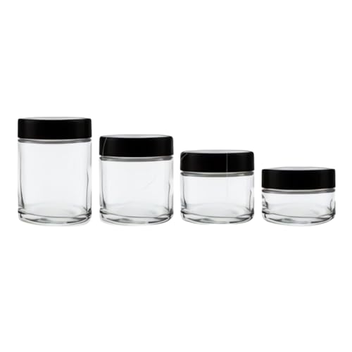 Weedness Kindersicheres Einmachglas 120 ml transparent mit Deckel - Luftdicht für Kräuter Tabak Pillen Grow Anbau Trocknen Ernten Fermentieren von Weedness