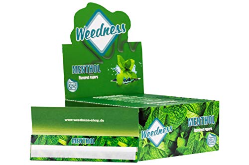 Weedness Long-Paper mit Geschmack King Size 50 Heftchen Menthol - Bunte Papers Long Papes mit Geschmack Blunt Smoking von Weedness