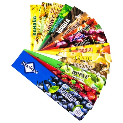 Weedness Long-Paper mit Geschmack 15 Heftchen Gemischt - Longpapes Farbig King Size Bunte Papers Papes Rolling Smoking Blättchen Zigarettenpapier von Weedness