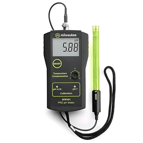 Weedness Milwaukee pH Meter MW101 - Garten Pflanzen Wert Pooltester Teststreifen für Pool pH-Meter Messen Wassertester Digital Aquarium Schwimmbad Grow Anbau Indoor von Weedness