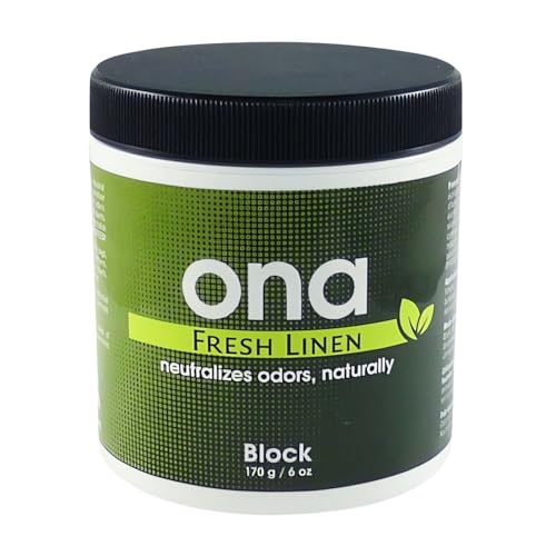 Weedness ONA Block Fresh Linen 170g - Geruchsneutralisation Abluft Grow Indoor Tiere Küche Katze Hund Wohnung Auto Gel Rauch Schuhe Spray Katzenurin von Weedness