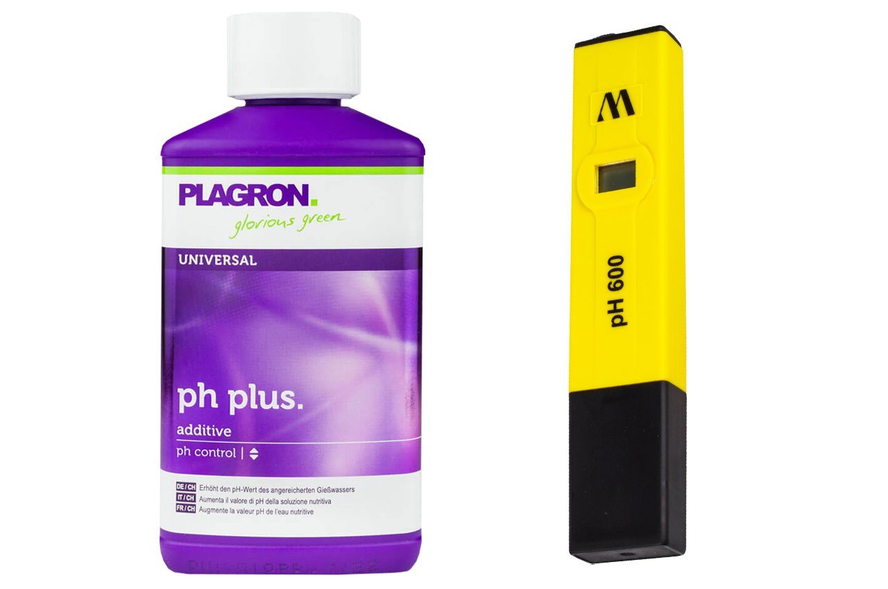Weedness Pflanzendünger Plagron Plagron pH+ Plus Flüssig - ph-senker Dünger Pflanzen Grow, 500 ml + Messgerät von Weedness