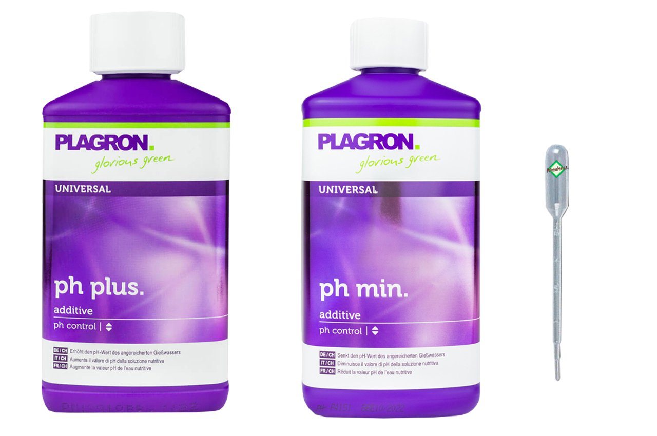Weedness Pflanzendünger Plagron Plagron pH+ Plus Flüssig - ph-senker Dünger Pflanzen Grow, 500 ml pH+ und 500 ml pH- von Weedness