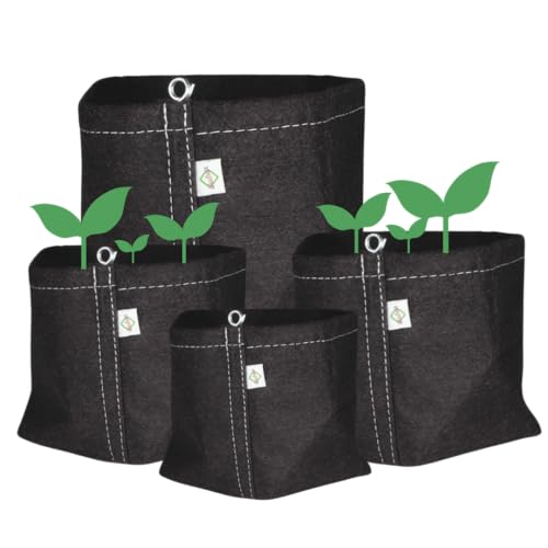 Weedness Pflanzsack 4 Liter 15 x 15 x 18 cm in Schwarz für Innen & Außen - Stofftopf Blumentopf Blumentöpfe Textil Pflanzentopf Pflanzgefäß Pflanzkübel Anzuchttopf Blumenkübel Vlies von Weedness