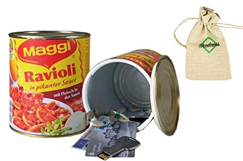 Weedness Ravioli Dosen-Safe Geldversteck - Dosentresor Versteckdose Geheimversteck Mini Tresor Strandsafe von Weedness