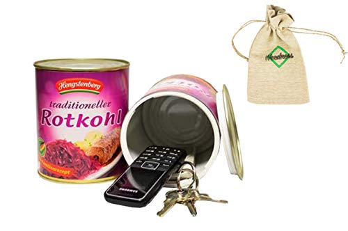 Weedness Rotkohl Dosen-Safe Geldversteck - Dosentresor Versteckdose Geheimversteck Mini Tresor Strandsafe von Weedness