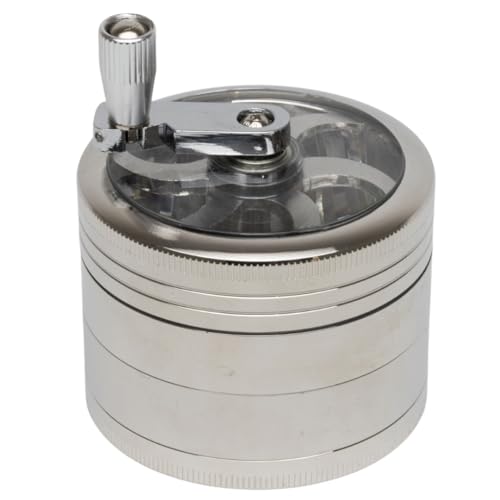 Weedness Windmill Grinder 63 mm 4-teilig mit Skuff Sieb - Metall Crusher Edelstahl Mini klein Crunsher Groß von Weedness