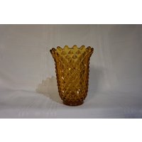 Jahrgang Imperial Amber Glasvase Diamond Point Jahrgang Imperial Amber Glasvase Diamond Point von WeekendsWithBernie