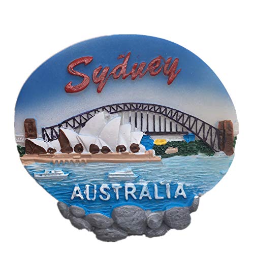 Kühlschrank-Magnet in 3D, Motiv: Sydney/Australien, Kunstharz, Handarbeit, Tourist, Reise, Stadt, Souvenir, Kollektion, Buchstabe, Aufkleber für den Kühlschrank Sydney 13 von Weekino
