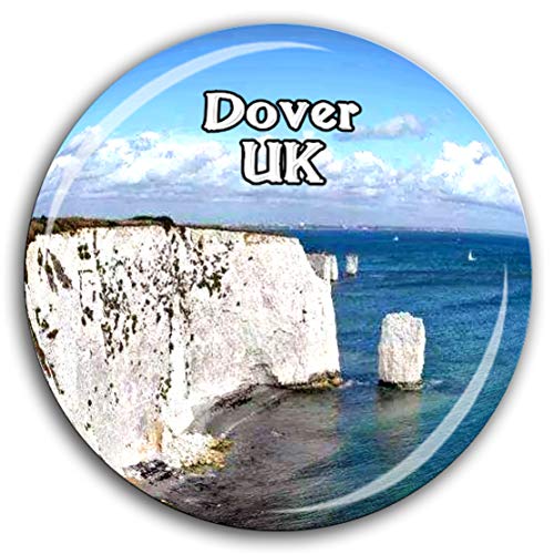 Die weißen Klippen von Dover England UK Kühlschrankmagnet 3D Kristallglas Tourist City Travel Souvenir Sammlung Geschenk Starke Kühlschrank Aufkleber von Weekino Souvenir