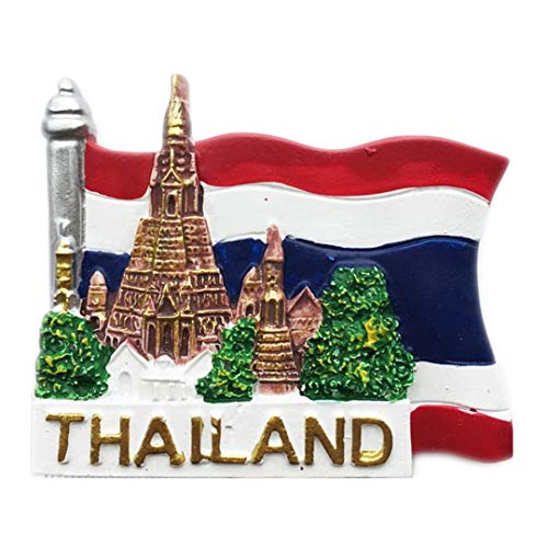 Kühlschrankmagnet Flagge Thailand 3D Harz Handgemachtes Handwerk Touristische Reise Stadt Souvenir Sammlung Brief Kühlschrank Aufkleber von Weekino Souvenir