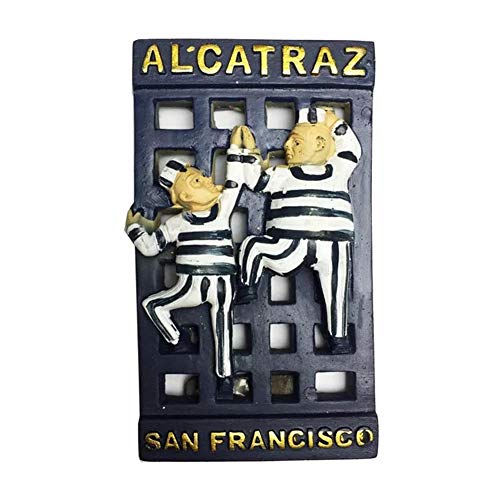 Alcatraz Insel San Francisco Kalifornien Amerika USA Kühlschrankmagnet Harz Harz Kunsthandwerk Touristen Reise Stadt Souvenir Sammlung Brief Kühlschrank Aufkleber von Weekino