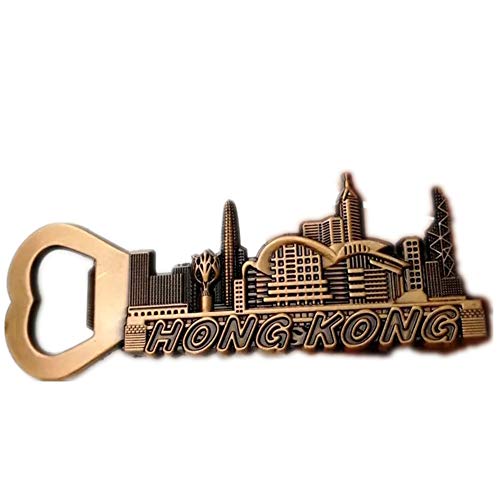 Flaschenöffner Bier 3D Kühlschrankmagnet Metall Starkes Souvenir Tourist Geschenk Chinesischer Magnet Handarbeit Heim- und Küchendekoration Buchstaben Kühlschrankmagnet Aufkleber Hong Kong 1 von Weekino