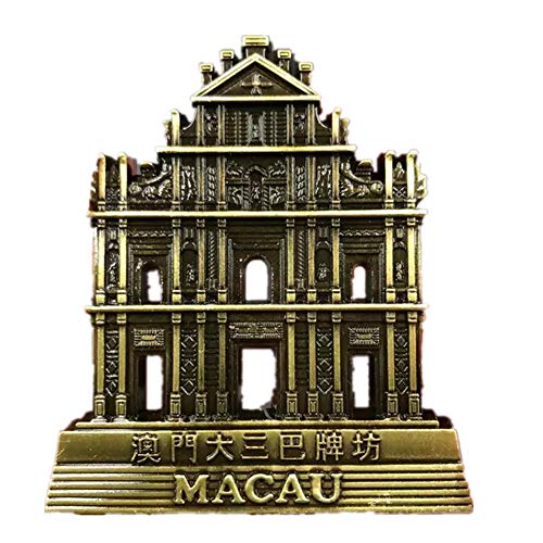 Macau China Kühlschrankmagnet Weltstadt 3D Metall Starkes Souvenir Tourist Geschenk Chinesischer Magnet Handgemacht Handwerk Kreative Heim- und Küchendekoration Magnetaufkleber (Macau) von Weekino