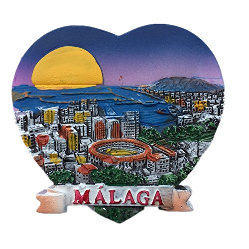 Malaga Spanien Europa World City Harz 3D starker Kühlschrank Magnet Souvenir Tourist Geschenk Chinesische Magnet Hand Made Craft Creative Home und Küche Dekoration Magnet Sticker von Weekino