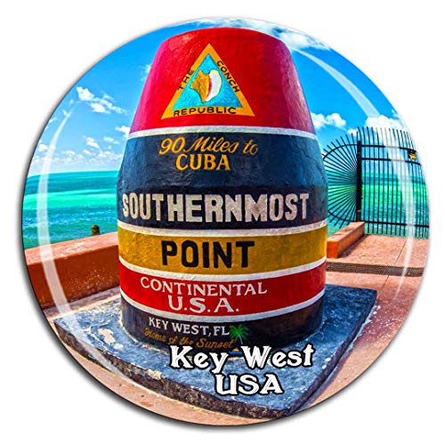 Südlichster Punkt Key West Amerika USA Kühlschrankmagnet 3D Kristallglas Tourist City Travel Souvenir Collection Geschenk Stark Kühlschrank Aufkleber von Weekino