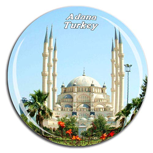 Weekino Adana Central Mosque Turkey Kühlschrankmagnet 3D Kristallglas Tourist City Travel Souvenir Collection Geschenk Stark Kühlschrank Aufkleber von Weekino