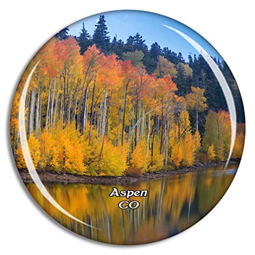 Weekino Aspen Fall Colorado USA Kühlschrankmagnet 3D Kristallglas Touristische Stadtreise City Souvenir Collection Geschenk Starker Kühlschrank Aufkleber von Weekino