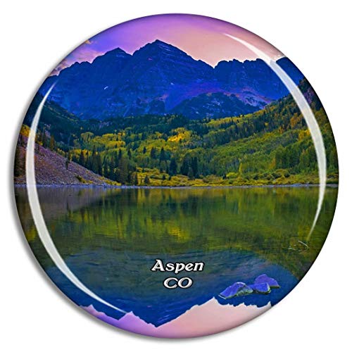 Weekino Aspen Maroon Bells USA Kühlschrankmagnet 3D Kristallglas Touristische Stadtreise City Souvenir Collection Geschenk Starker Kühlschrank Aufkleber von Weekino