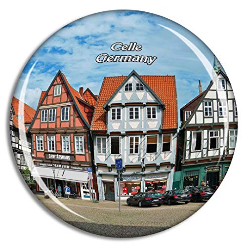 Weekino Celle Marktplatz Deutschland Kühlschrankmagnet 3D Kristallglas Touristische Stadtreise Souvenir Collection Geschenk Starker Kühlschrank Aufkleber von Weekino