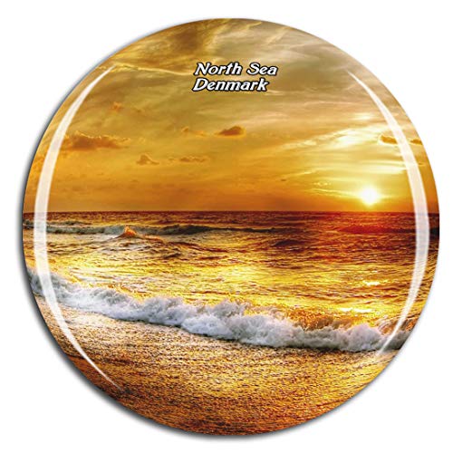Weekino Dänemark Henne Strand Nordsee Kühlschrankmagnet 3D Kristallglas Touristische Stadtreise City Souvenir Collection Geschenk Starker Kühlschrank Aufkleber von Weekino