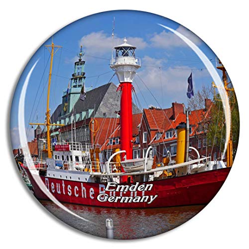 Weekino Emden Hafen Deutschland Kühlschrankmagnet 3D Kristallglas Touristische Stadtreise Souvenir Collection Geschenk Starker Kühlschrank Aufkleber von Weekino